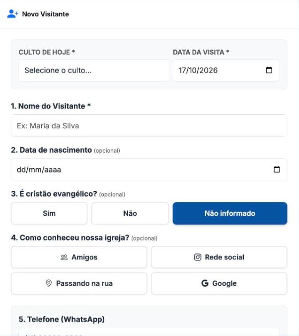 Cadastro de visitante pelo celular na recepção